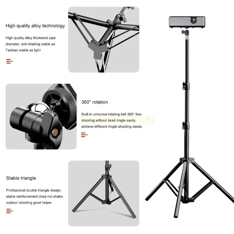 Алюминиевая настольная подставка для проектора для проекторов, камер и веб-камер, легкая для домашнего офиса и студии, вращение на 360 градусов