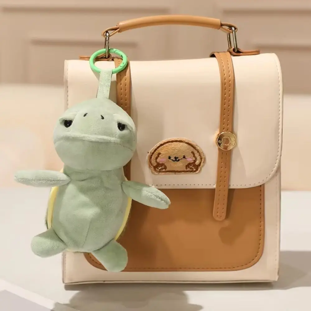 Mini Size Turtle Pendant Cartoon Design Soft Fluffy Gorilla Stuffed 13cm Compact Style Monkey Keychain Backpack Decor