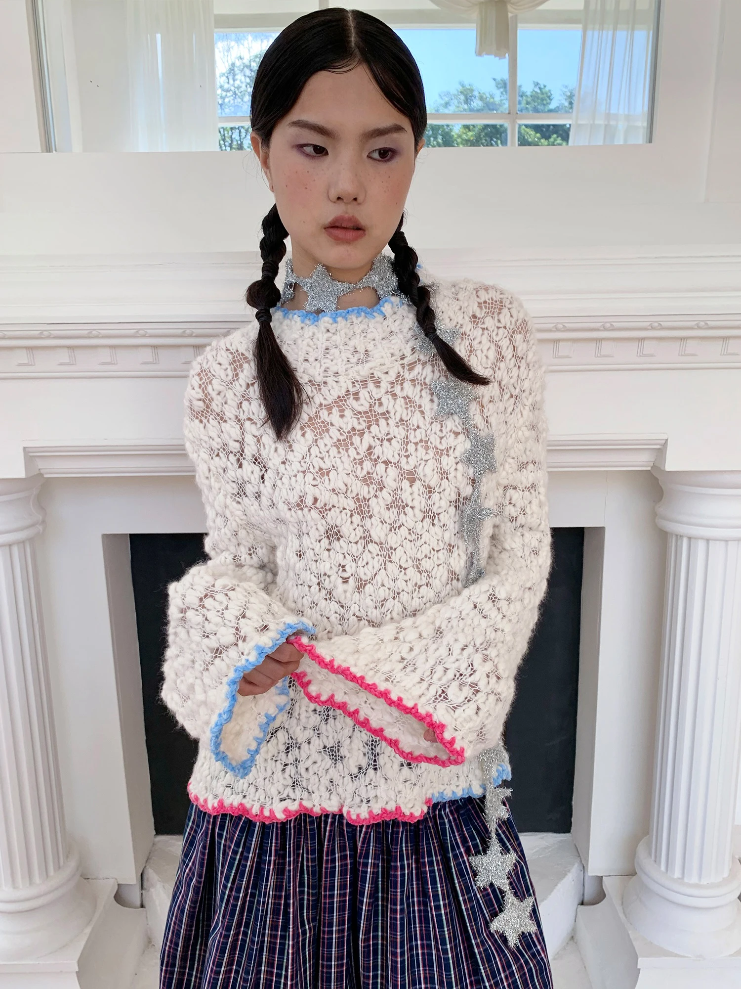 

Bel Canto, оригинальный тяжелый 3D свободный круглый маленький шерстяной свитер ручной работы, женский модный вязаный топ