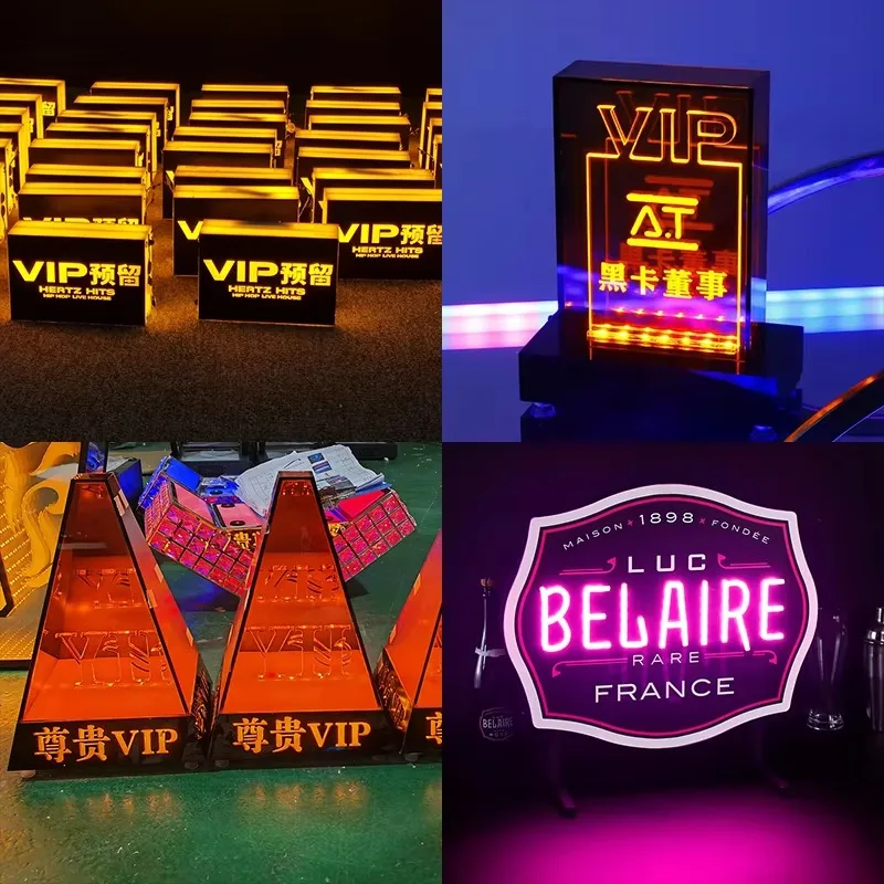 Premium Custom LED Liquor Display StandNightclub Wine Beer Bar Rechargeable Acrylic Luminous Wine Rack Stand Wine Bottle Demonst