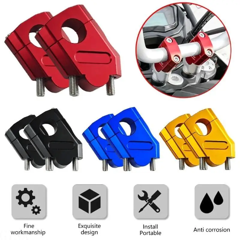 

1PC Aluminum Motorcycle Handlebar Risers Heightening Clamp Mounting Kit Suitable for Superior Durability and Riders Comfort