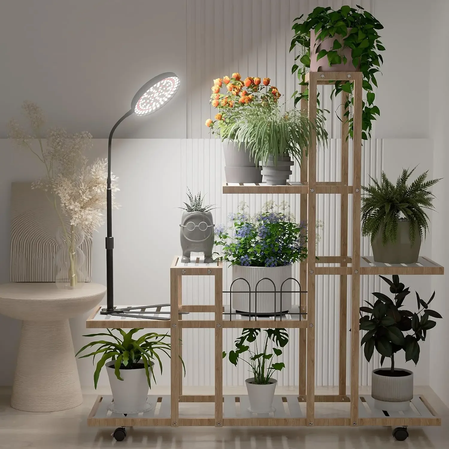 

Лампа для выращивания растений для домашнего офиса, комнатных растений, регулируемая высота и автоматический таймер, светодиодный светильник для выращивания растений, полный спектр