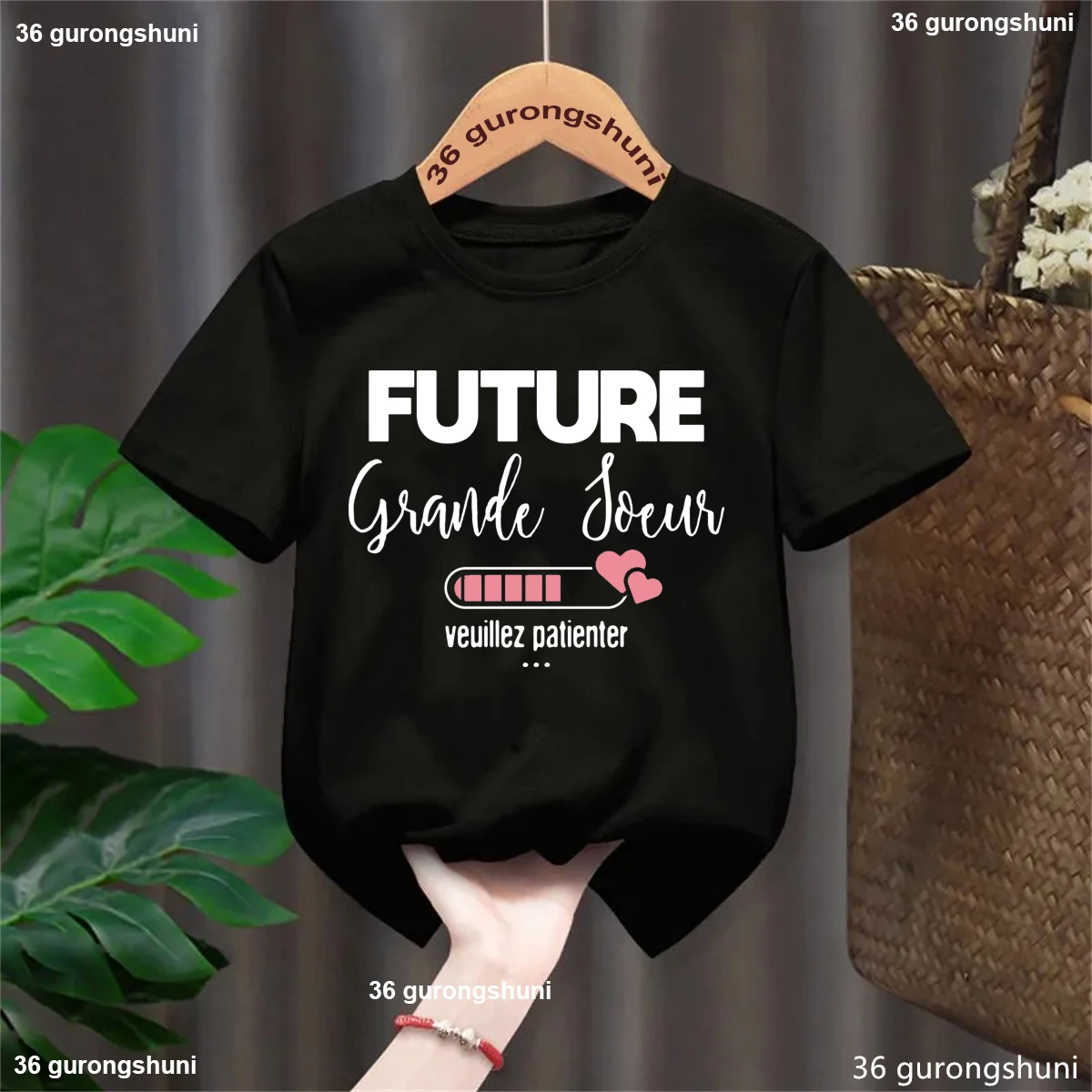 

Funny Kids Clothes French Futur Big Sister Loading Please Wait Printed T Shirt Girls Pregnancy Announcement Shirt Summer Tops