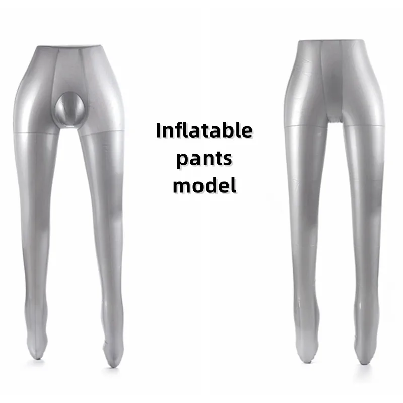 Un gonfiabile di plastica argento pantaloni modello stampo donna uomo bambini gamba manichino per pantaloni calze Display puntelli