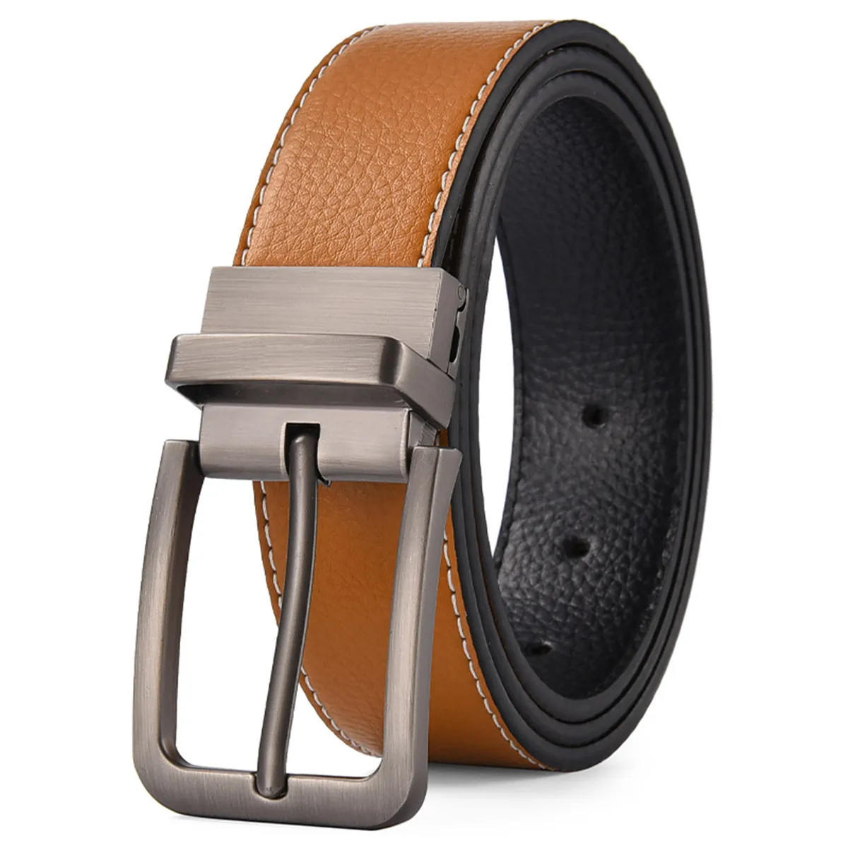 عكسها دبوس مشبك أحزمة رجالية بو الجلود حزام الذكور للرجل جودة عالية مصمم موضة الجينز حزام الخصر الأعمال الفاخرة