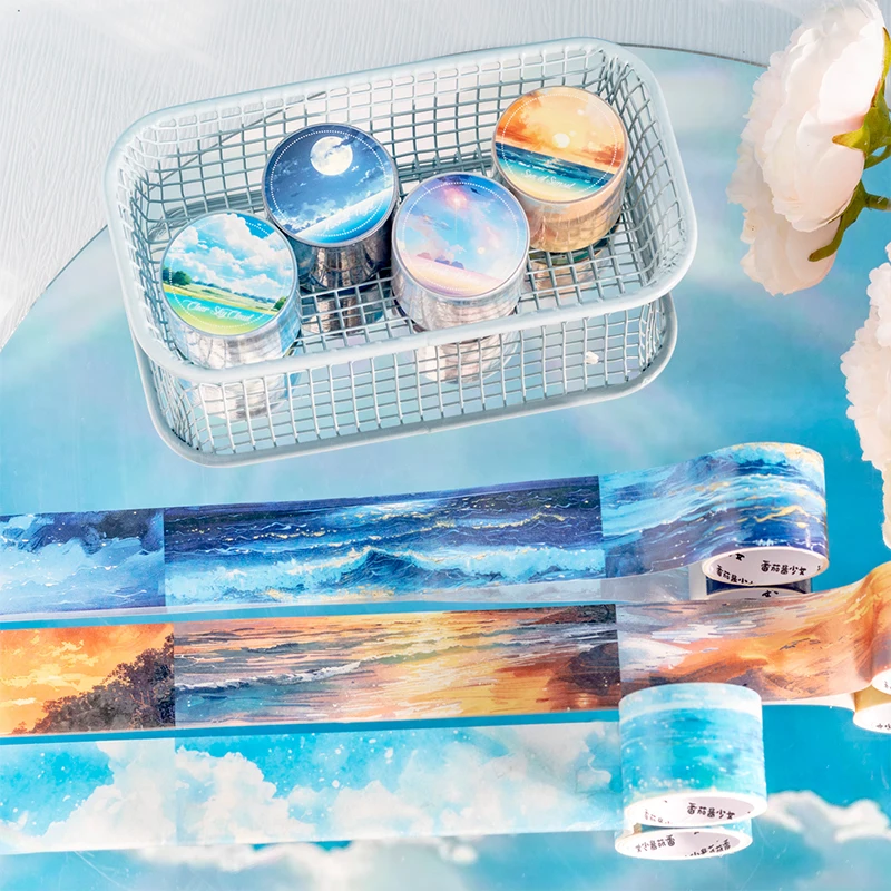 30mm*2m/Roll Cloud Sea INS Scenery washi Paper Tape Scrapbooking Supplies Journal Materials Aesthetic Stationery Masking Tapes