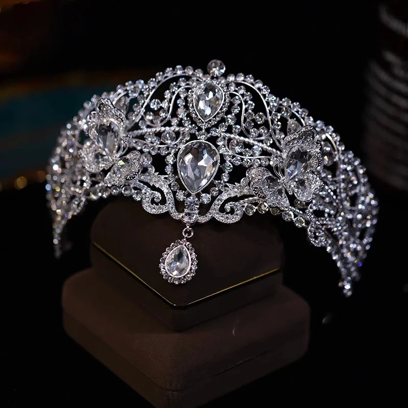 CC Baroque Crowns Women Hair Accessories Wedding Headbands Engagement Hairwear Bridal Dress Crystal Pendant Diadem Party AN453