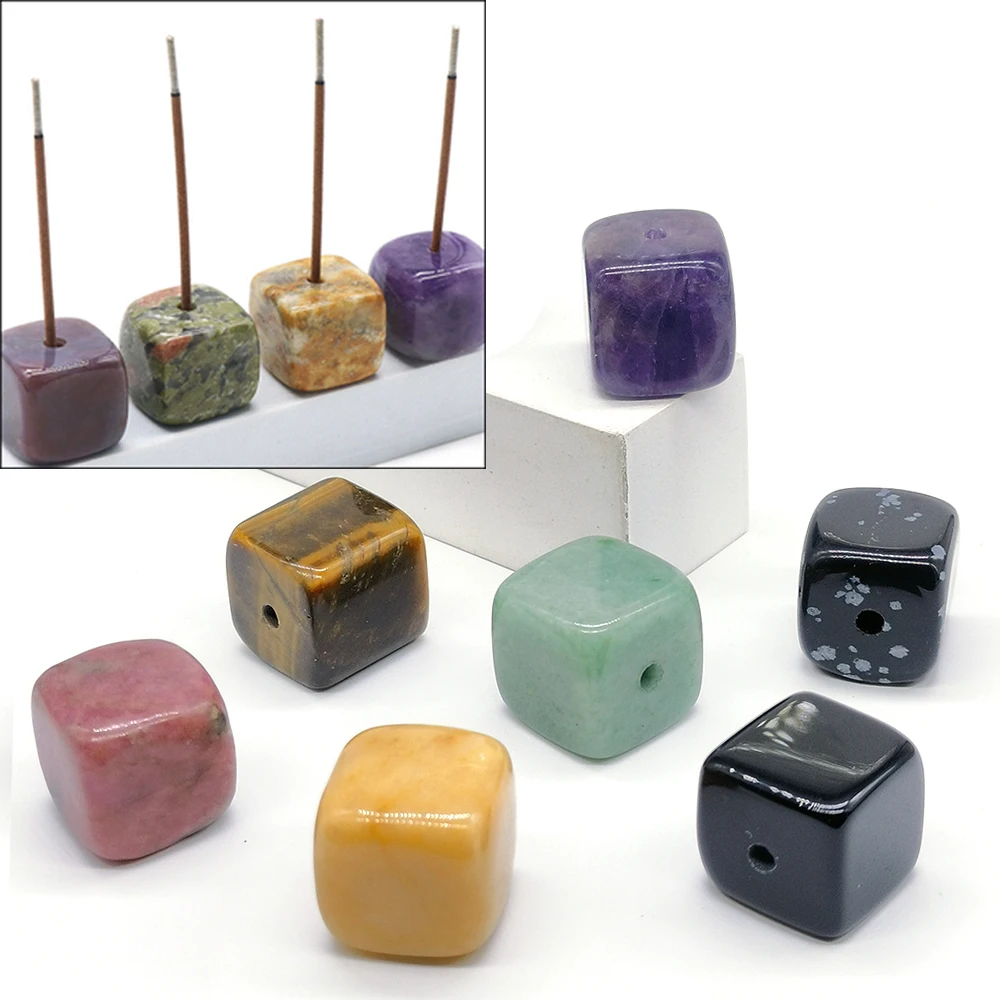 

20mm Incense Sticks Holder Coil Censer Burner Natural Stone Crystal Quartz Base Buddhist Indoor Altar Table Gemstone Home Decor