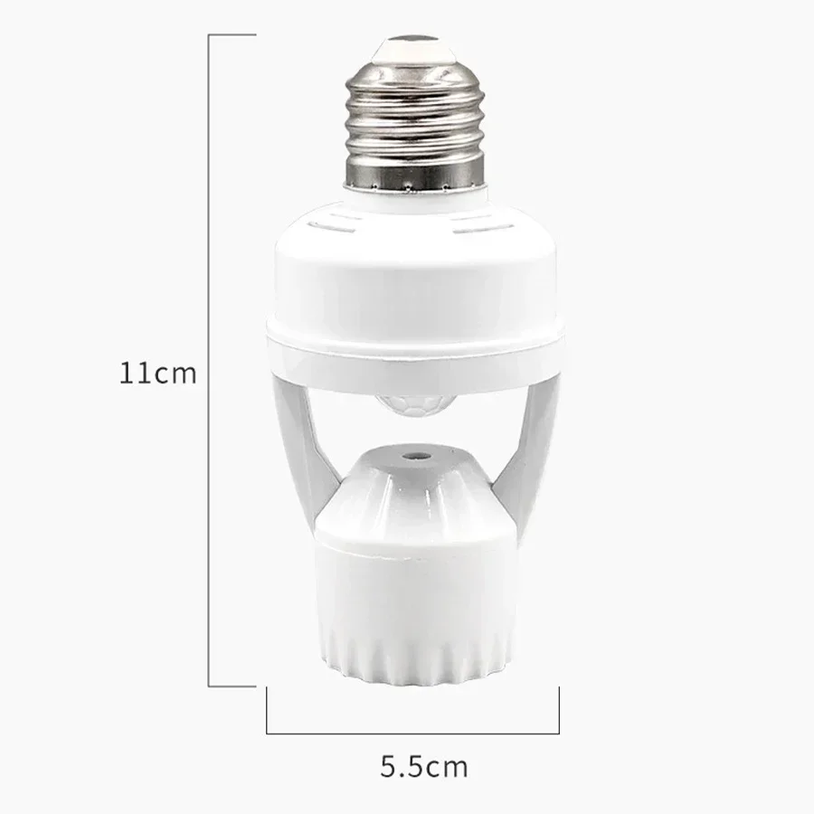 Motion Sensor Led Lamp Base E27 E26 Socket Converter AC 85-265V Light Bulb Holder Adapter Switch Adjustable PIR Human Induction