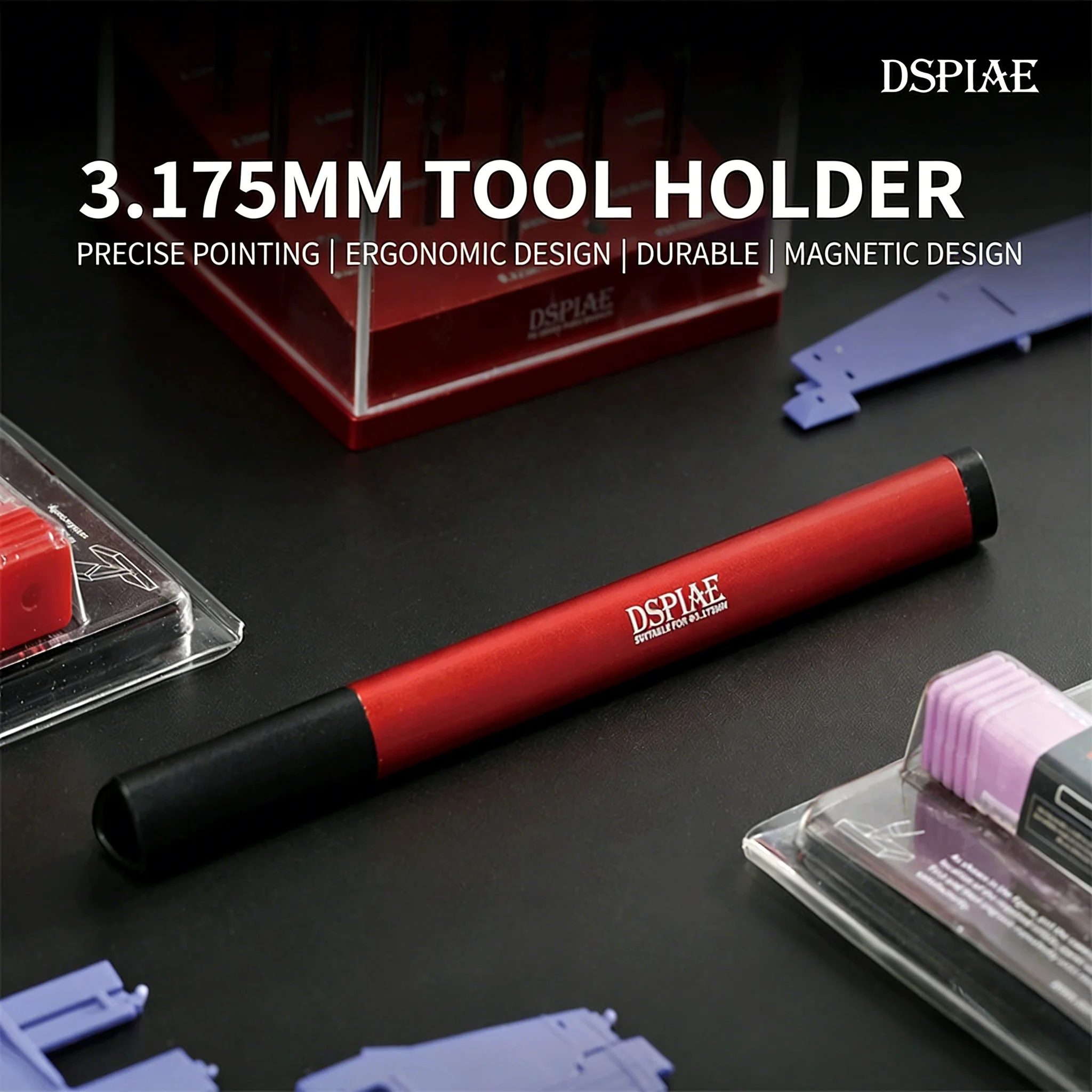 

DSPIAE AT-TH 3.175mm Universal Clamp Handle for Hook Knife Push Knife Scribing Carving Knife for Model Building Tools