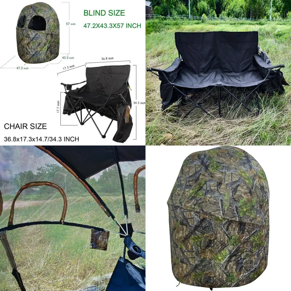 

Двухместное прозрачное укрытие для охоты с встроенными сиденьями для охоты на оленей и индейку