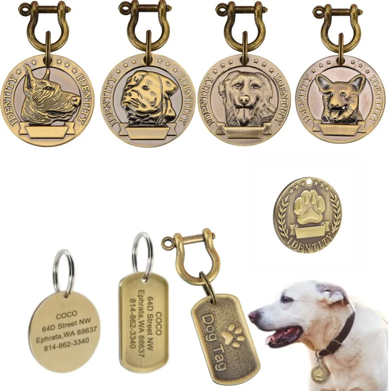 Personalized Address Tags For Dogs Id Tags Dog Tag Free Engraved Custom Dog Collar Cats Dog Name Tag Pet Id Anti-lost Nameplate