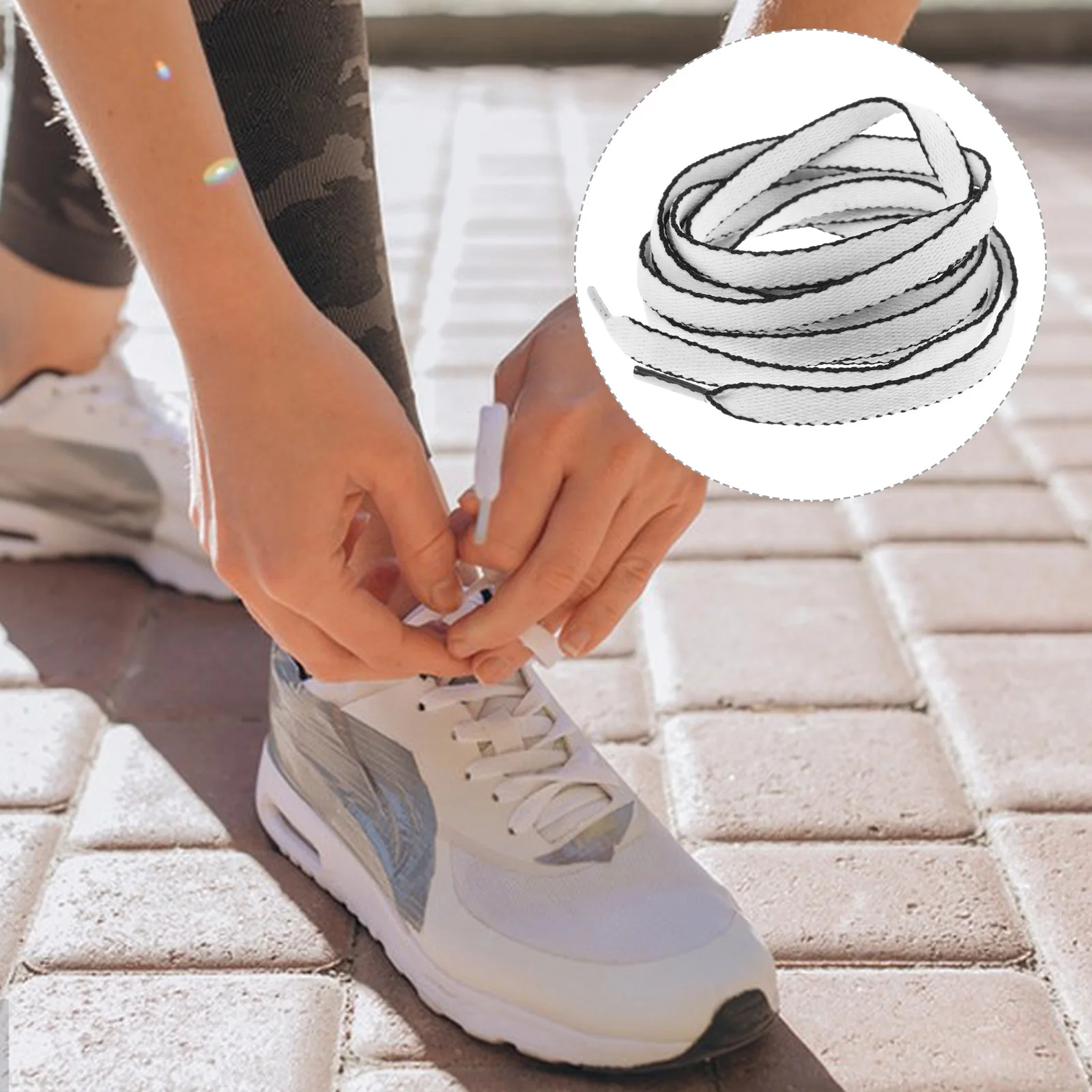 

4Pairs Black White Trimmed Shoelaces for Sports Sneakers Men Women Easy to Insert Into Shoe Holes Make A Statement with Your