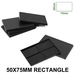 Evemodel 30pcs 50mmX75mm Rectangle Bases Plastic Black Miniature for Wargames MB5075