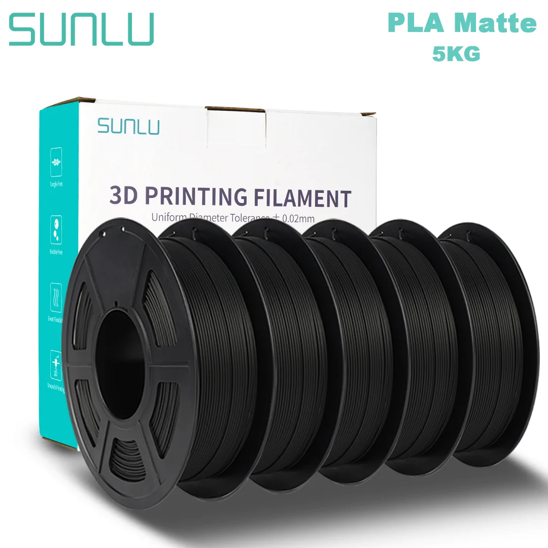 

SUNLU 5KG PLA Matte 3D Printer Filament 1.75mm 1KG/Roll Frosted Texture Neatly Wound For FDM 3D Printing Filaments Fast Ship