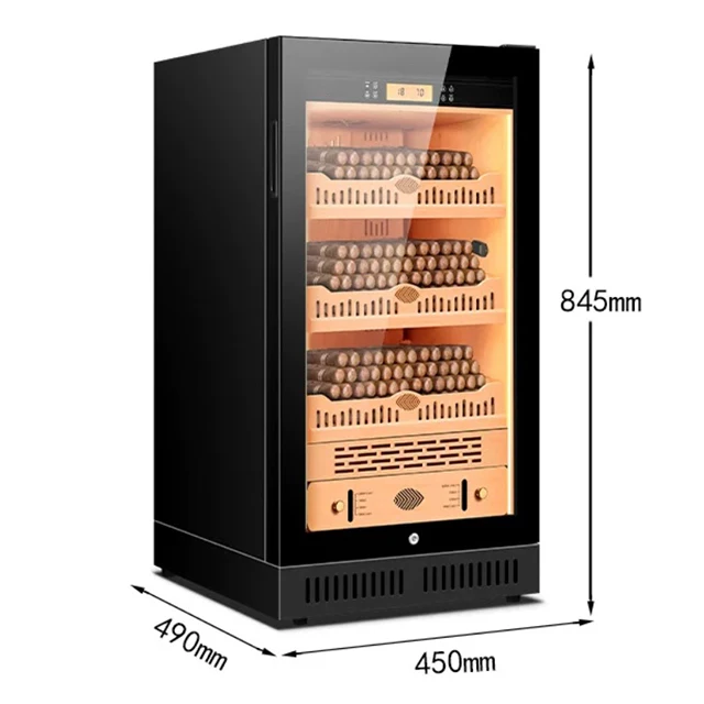 68L Constant Temperature and Humidity Control Single Glass Door Cigar Cabinet Cigar Box with Cedar Rack LED Display Screen
