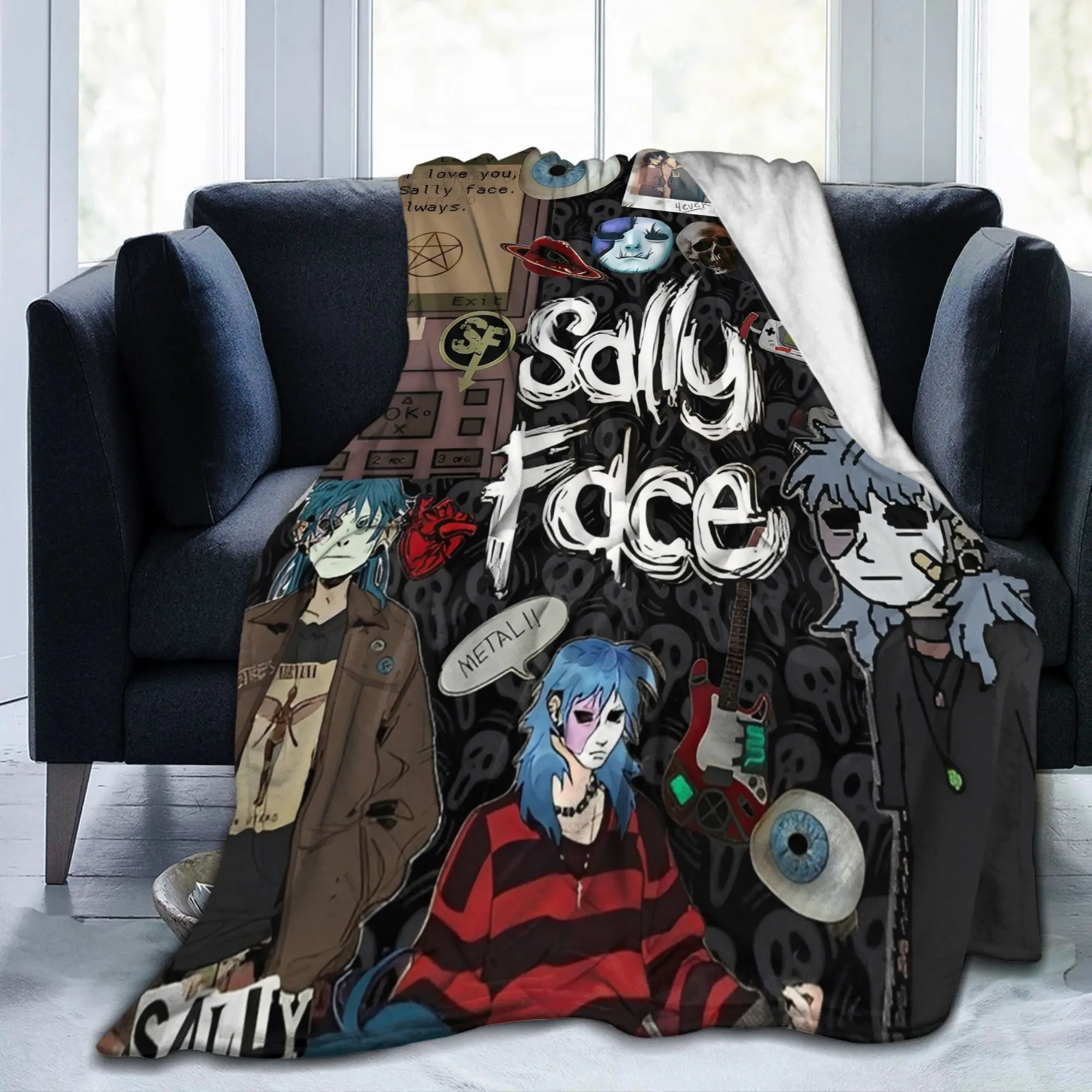 Sally Face Sal Fisher SF Blanket Cover Game Gothic Wool Throw Blanket Airplane Travel Decoration Lightweight Bedspreads Portable