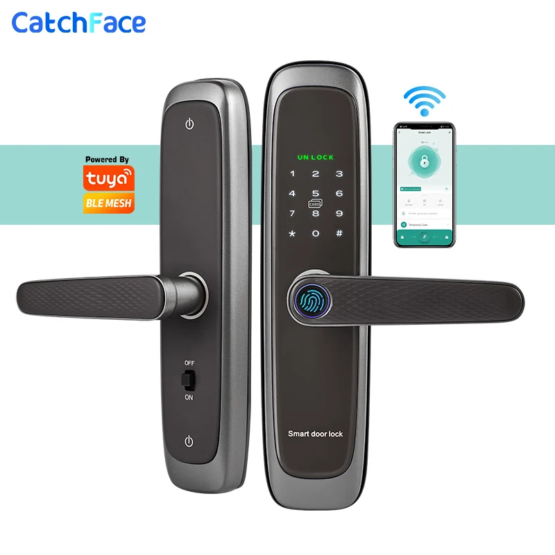 

NEW KL5 Tuya Smart Door Lock Safe Digital Electronic Lock With Bluetooth APP Fingerprint Password RFID Unlock For Home Security