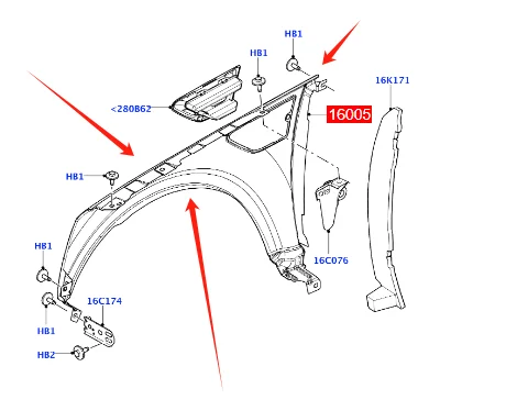 LR005867 LR005101 FRONT RIGHT FENDER For LAND ROVER FREELANDER 2 L359 2006-2014