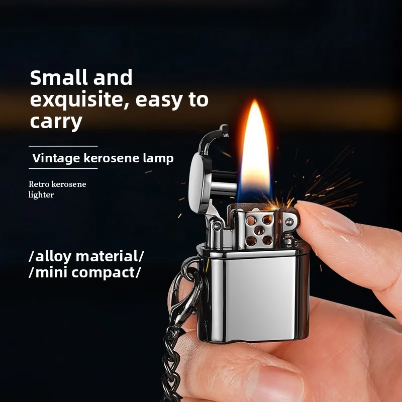 

Зажигалка-брелок 2026 Mini Pendant с шлифовальным кругом, портативная, ветрозащитная, металлическая, с веревкой для подвешивания, персонализированная, небольшой подарок