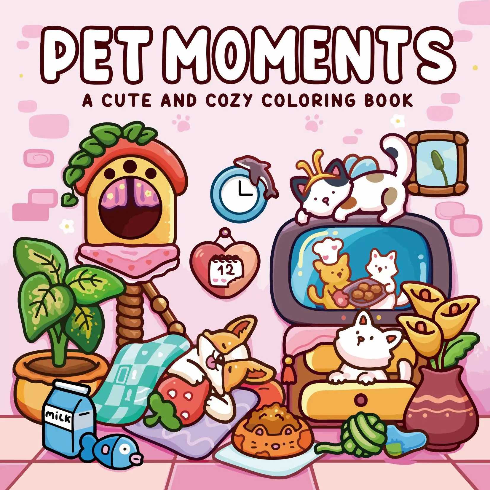 "편안하고 아늑한" 컬러링북, 아늑한 장면의 사랑스러운 그림을 즐기며 스트레스를 해소하고 즐거운 시간을 보내는 이상적인 방법입니다.