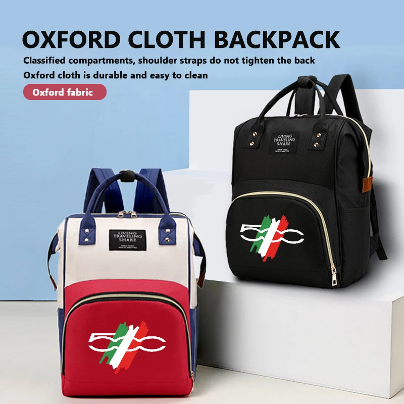 Mochila Oxford informal para hombre Fiat, mochila con múltiples bolsillos, mochila escolar Abarth Abarth 124 Abarth 595 500X 500L