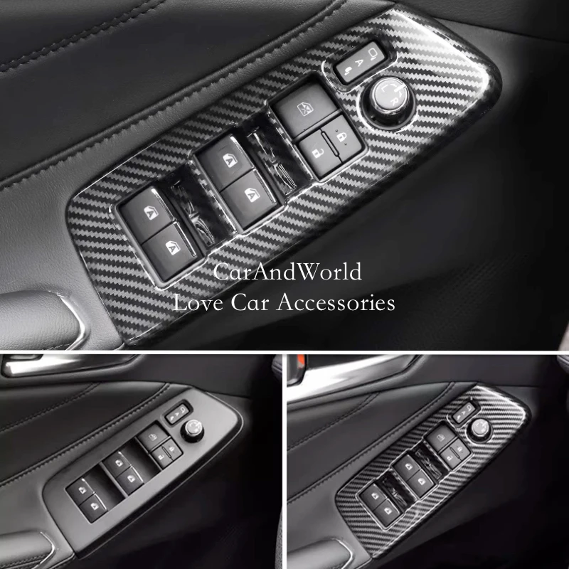 

For Toyota Avalon XX50 2019-2025 Interior Door Window Armrest Cover Glass Lift Switch Frame Trims Carbon Fibre Car Accessories