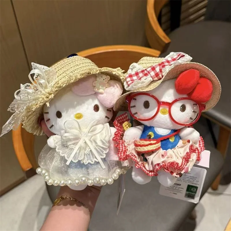 

Cartoon Sanrio Kawaii Hello Kitty Christmas Outfit Plush Toy Floral Dress Accessories Plush Dolls Doll Keychains Christmas Gifts