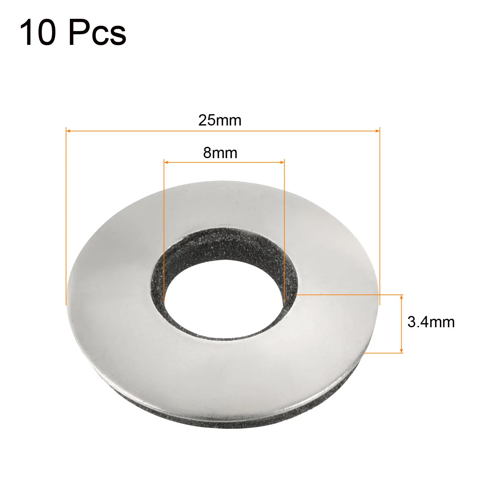 10 ชิ้น Bonded Sealing Washers M8 25x8x3.4 มิลลิเมตรเหล็กคาร์บอนปะเก็นยางไนไตรล์