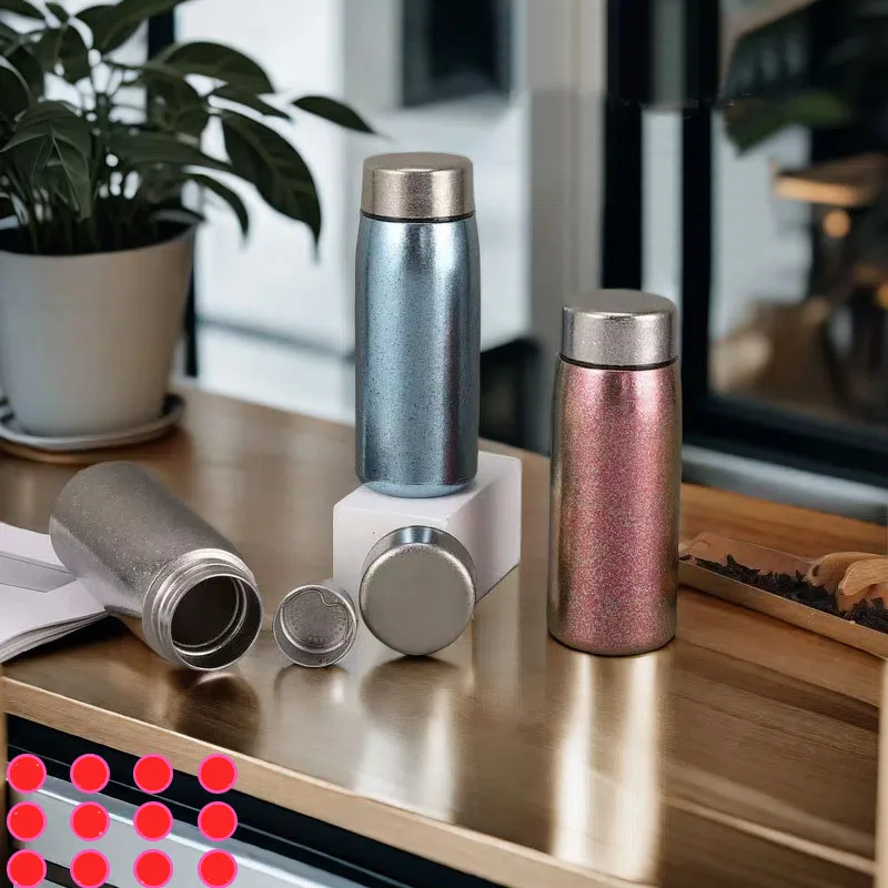 

Pure Titanium Thermos Cup With Tea Bin,Tea Mug,Double Layer Vacuum Flasks,Colorful Drinkware,Small Portable Water Bottle,360ml