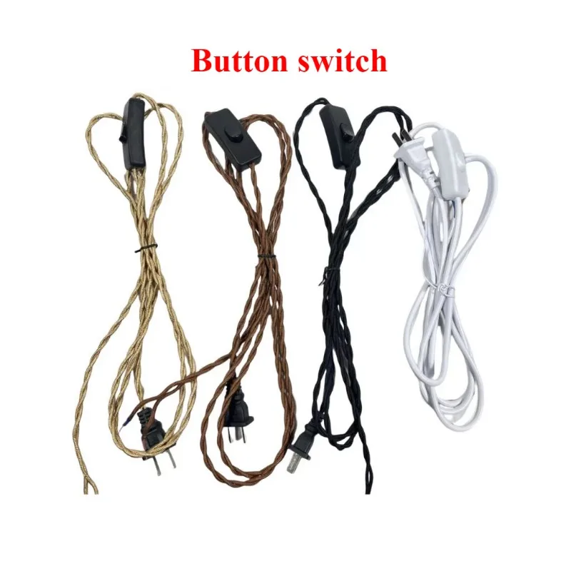 E27 Hand woven Twist rope lamp head wire Hemp rope Pendant Lamp Braided Wire With plug Dimming switch Lamp line LED Lamp holder
