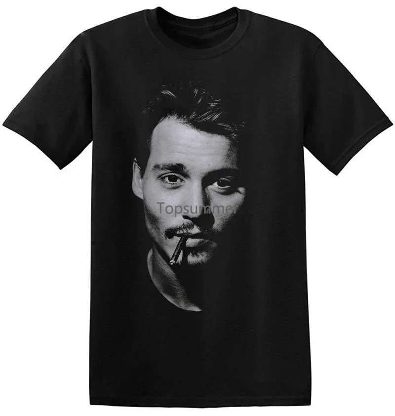 New Brand-Clothing T Shirts Short Johnny Depp Short O-Neck T Shirts For Men