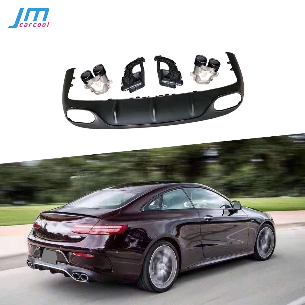 ABS Heckdiffusor mit Auspuffendrohren für Mercedes-Benz E-Klasse C238 E200 E300 E53 AMG Coupé Sport 2017-2019 Zubehör