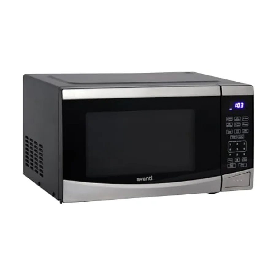 

Microwave Oven 900-Watts Compact with 10 Power Levels and 6 Pre Cooking Settings Speed Defrost Electronic Control Panel and Gla