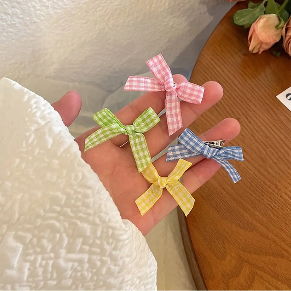 

Simple Cute Bow Small Hairpin Cloth Plaid Bowknot Hairpin Children's Hair Clip Korean Style Headwear Female Hair Accessories