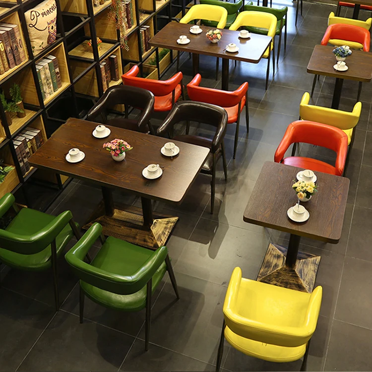 

New Design Restaurant Indoor Tables And Chairs Wholesale Cheap Cafe Shop Furniture Iron Chair Designer DT113