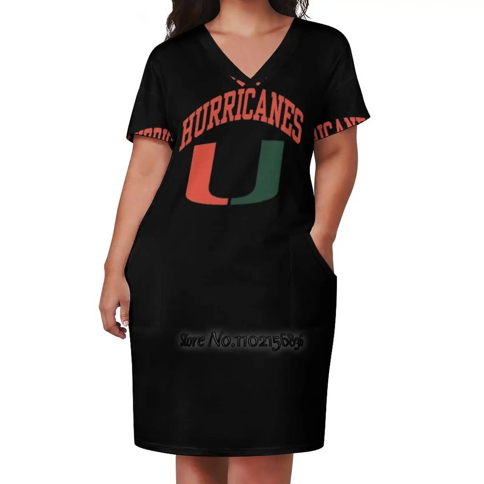 Miami Rücken Schnürung rücken freies Kleid Vierkant hals Kleid Schatz Knoten ausgestelltes Kleid Universität von Miami Coral Gables Fußball