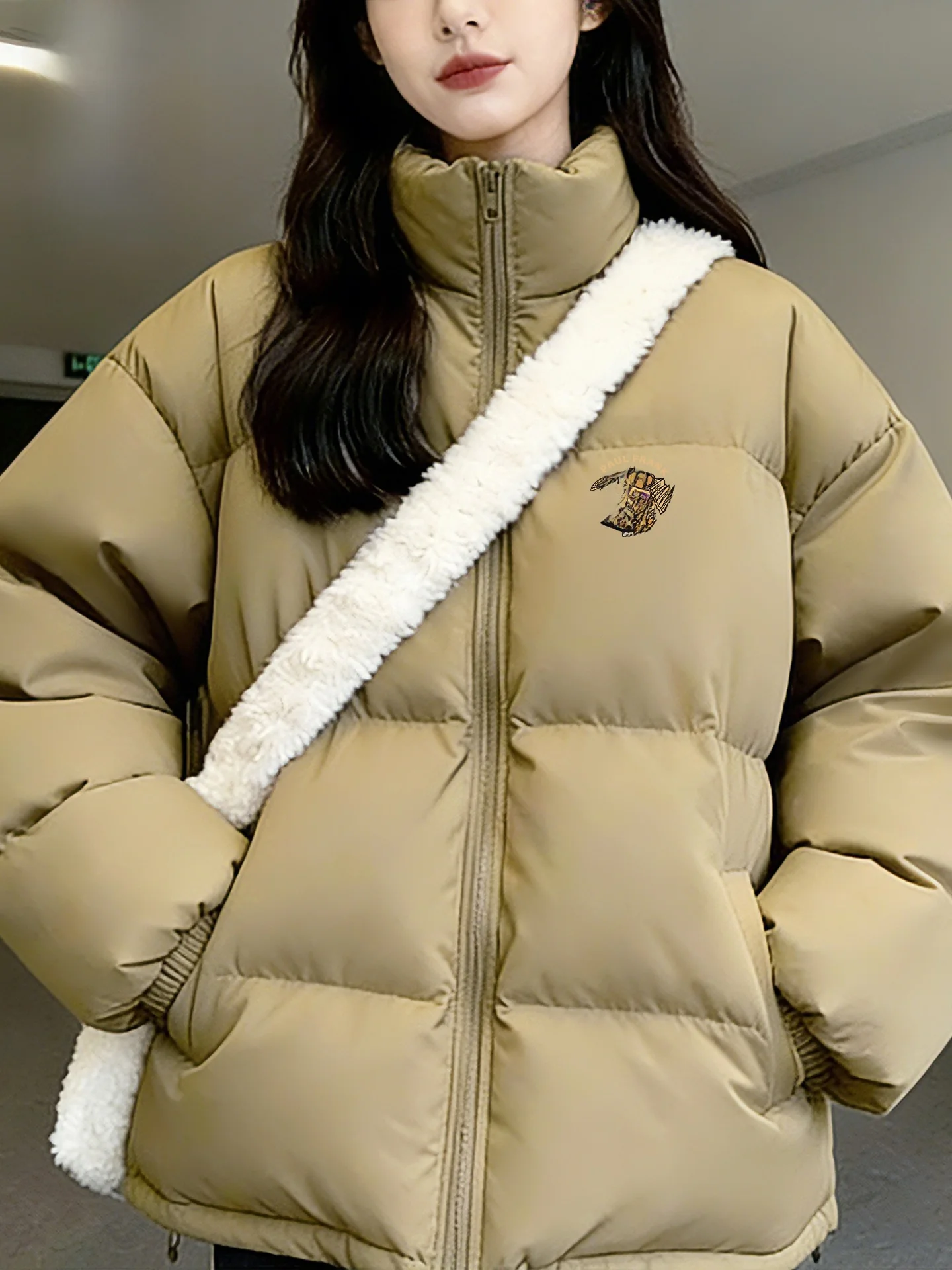 

Monkey Bread Jaet Cotton Puffer Stand Collar Men's Winter Faionable Women's Clothing Retro Sle Printed Polye...