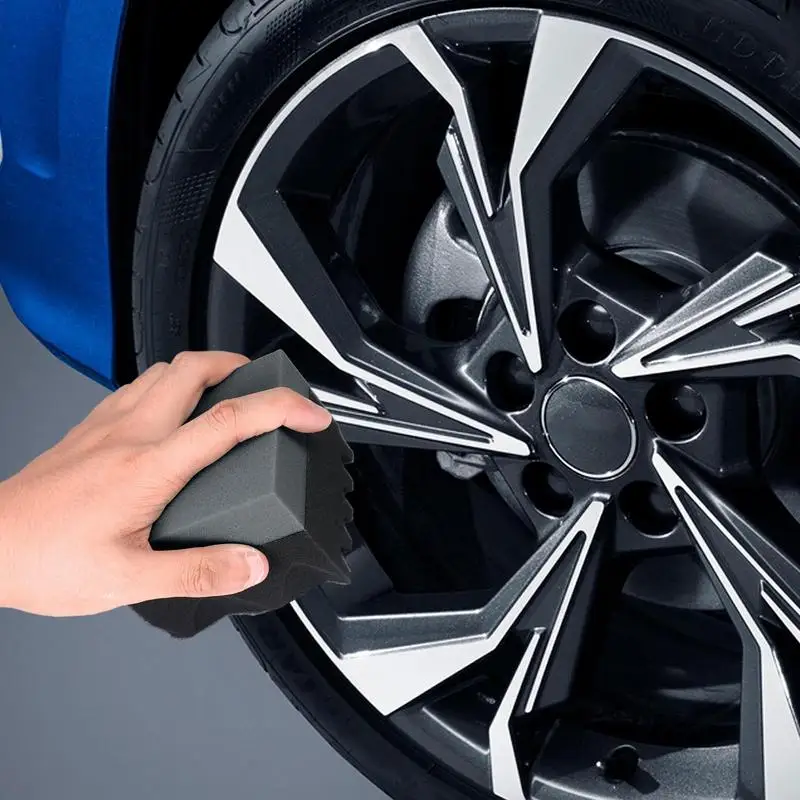 Tire Dressing Applicator Car Cleaning Sponge Wave Design Brush Ergonomic Handle Reusable Absorbent Wax Pad For Auto Paint