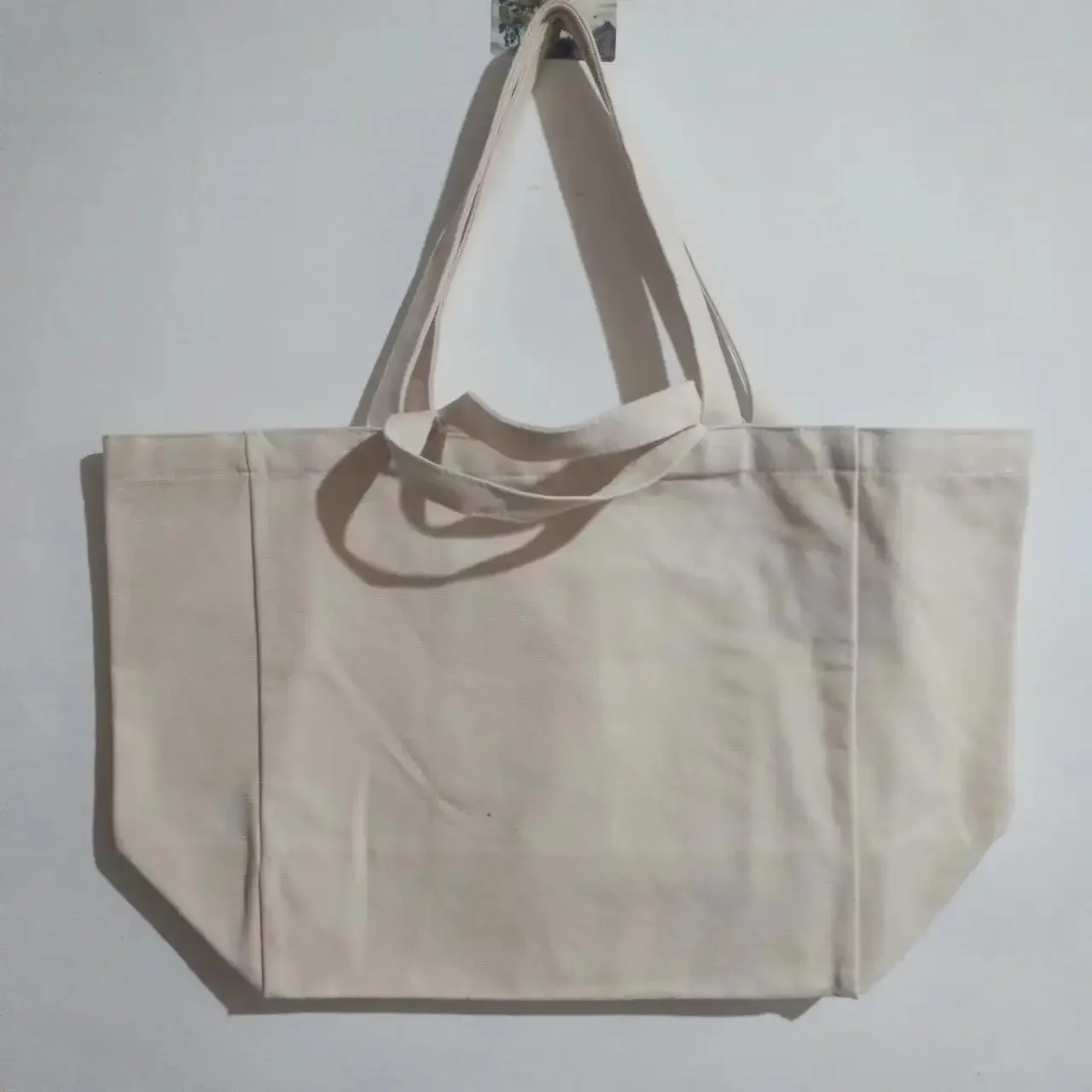 Large Canvas Bag for Women Blank Beige Grocery Tote Shoulder Handbag Female Reusable Shopping Ladies Bag Eco Friendly 2024