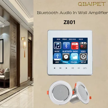 미니 벽 앰프 패널 블루투스 호환 FM HiFi 홈 시어터 스테레오 사운드 오디오, 천장 스피커, PA 시스템, 욕실