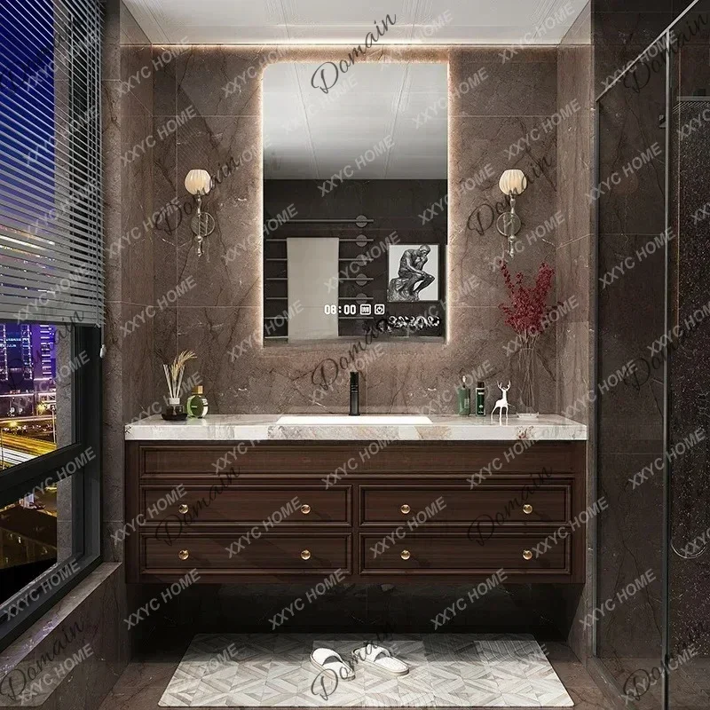 RPS Display Retro Bathroom Cabinet Luxury Integrated Black Vanity Bathroom Cabinet StorageLuxury Archivadores H