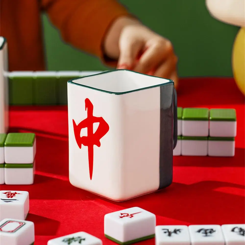Chinese Drinking Cups Personalized Mahjong Ceramic Cups New Year Gift Creativity Coffee Cup Mahjong Coffee Cups Retro