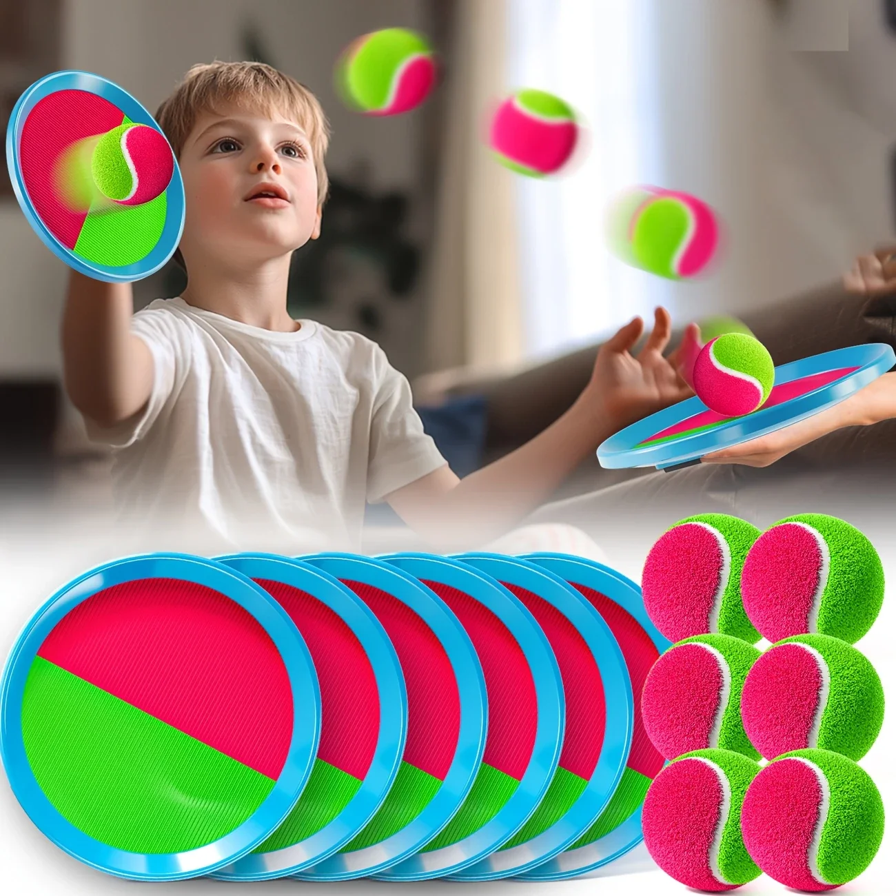 Brinquedos infantis Goo Ball - jogos ao ar livre, brinquedos de praia, um conjunto de bolas de arremesso com 2 morcegos e 1 bola, um jogo de praia perfeito de
