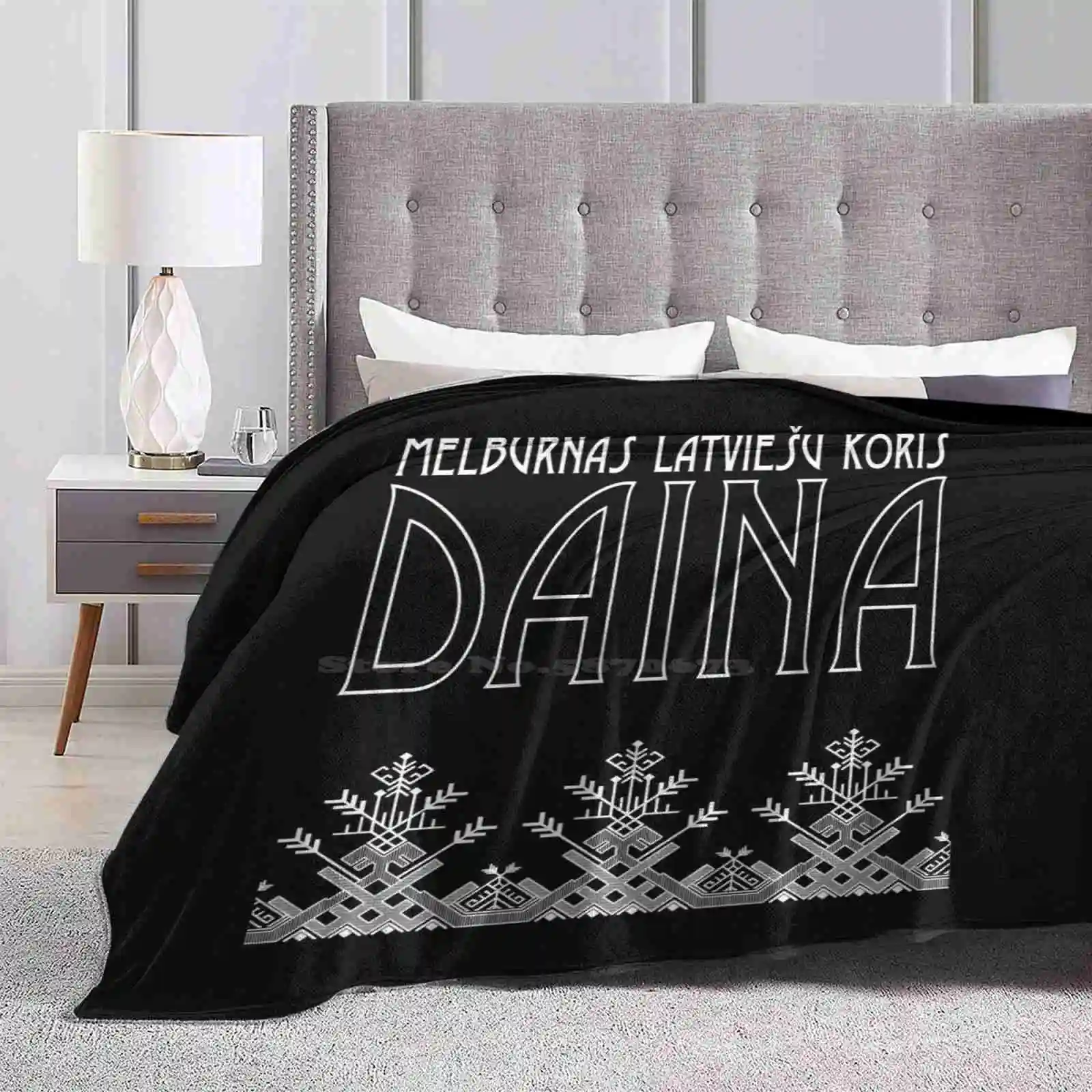 Daina | Deco Black | 30Th Anniversay Fashion Soft Warm Throw Blanket Daina Latvie ? U Koris Krekls Birze