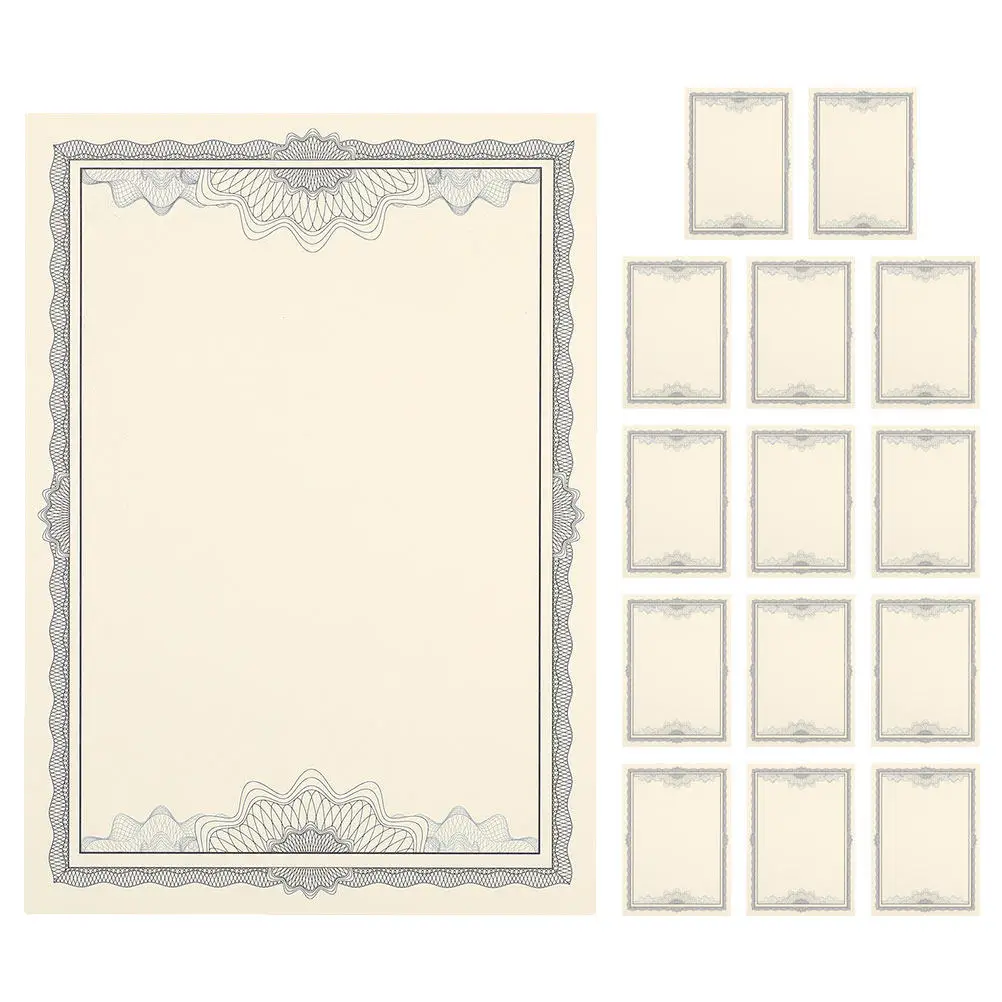 

15 Sheets A4 Printable Certificate Paper Blank Premium Cardstock for Graduation Awards Student Achievements Recognition