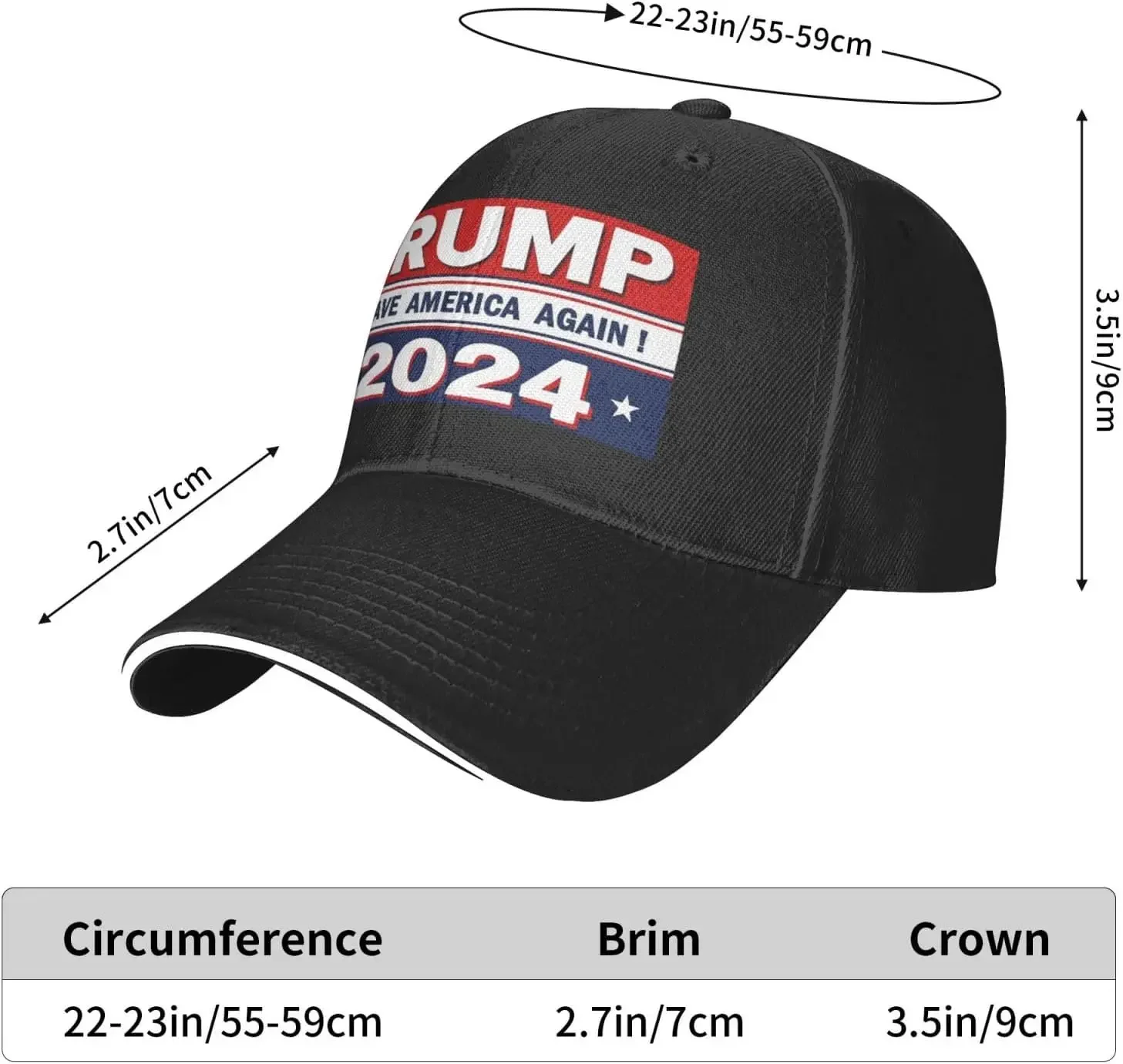 Trump Hat MAGA Hats Trump 2024 Cap Donald Trump Save America Again Caps Gift Star Support Adjustable Baseball Caps Black