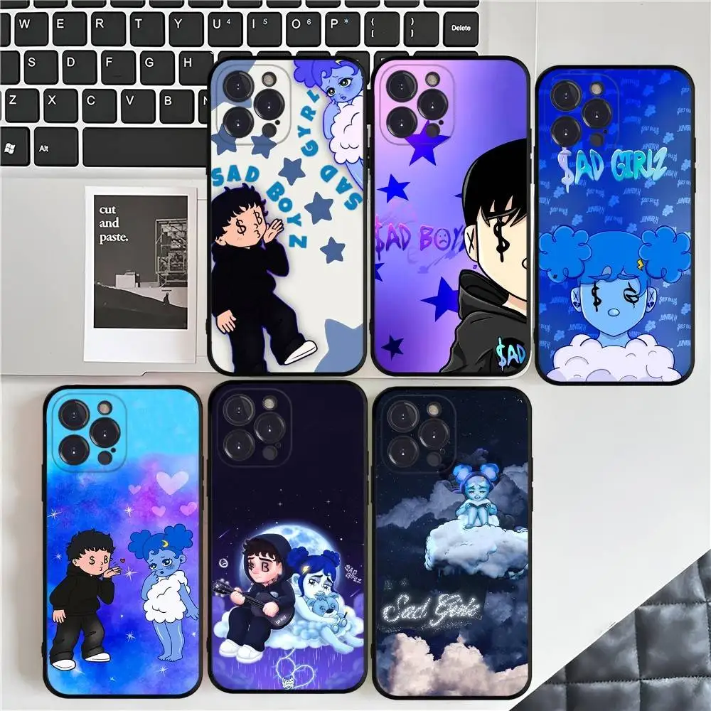 J-Junior H Sad Girl Handyhülle für iPhone 17 Air 16 15 14 13 12 11 Pro Max 16 15 14 Plus TPU Soft Case