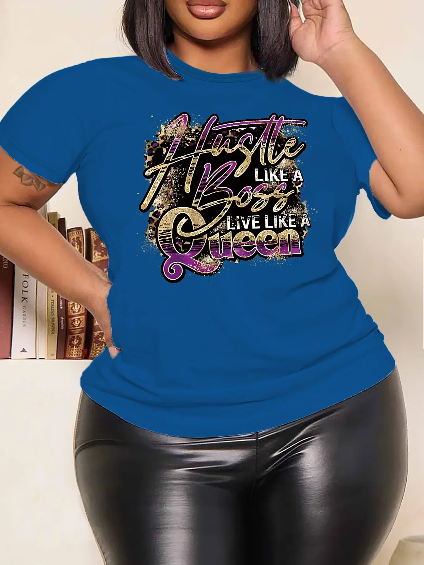 T-Shirt à Manches Courtes et Col Rond pour Femme, Vêtement d'Été, Grande Taille, Décontracté, avec Lettres Imprimées