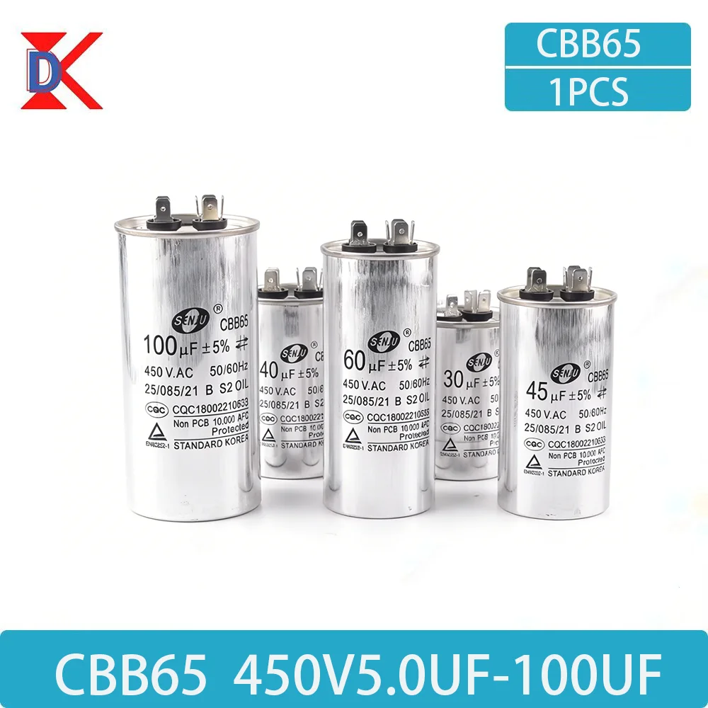 CBB65 Air Conditioner Capacitor 450V AC Motor Run Compressor